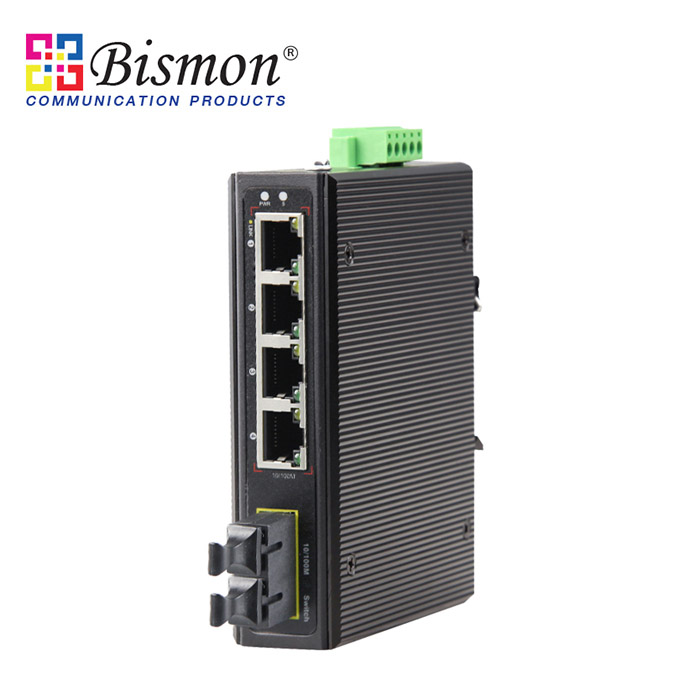 4-Port-10-100Mbps-1xSC-MM-dual-fiber-1310nm-2km-Industrial-Switch
